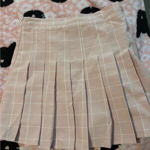 Blush Pink Pleated A-line Skort for teens